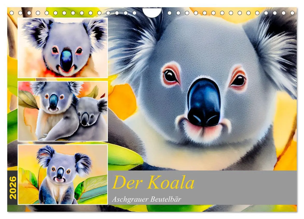 Cover: 9783457855584 | Der Koala 2026. Aschgrauer Beutelbär (Wandkalender 2026 DIN A4...