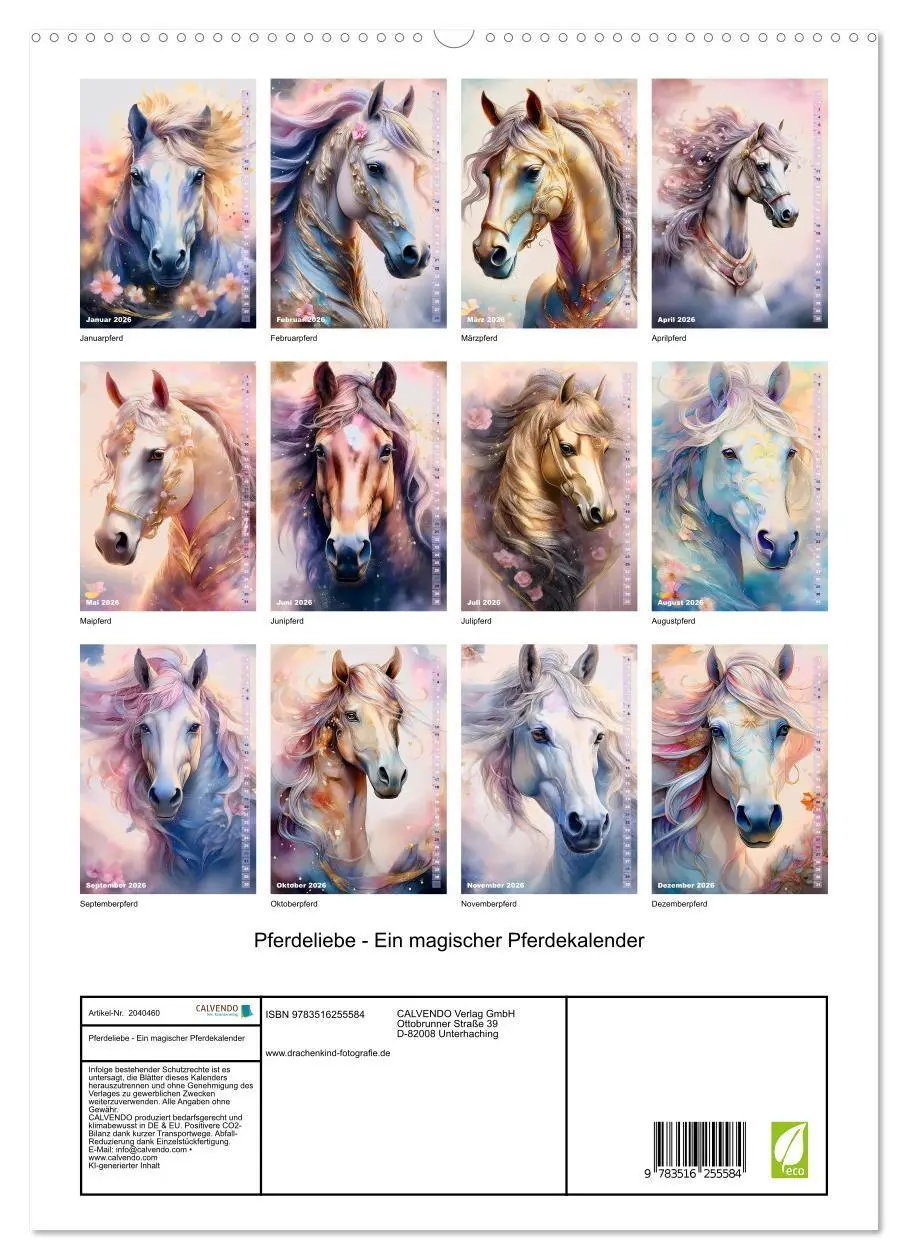 Bild: 9783516255584 | Pferdeliebe - Ein magischer Pferdekalender (hochwertiger Premium...