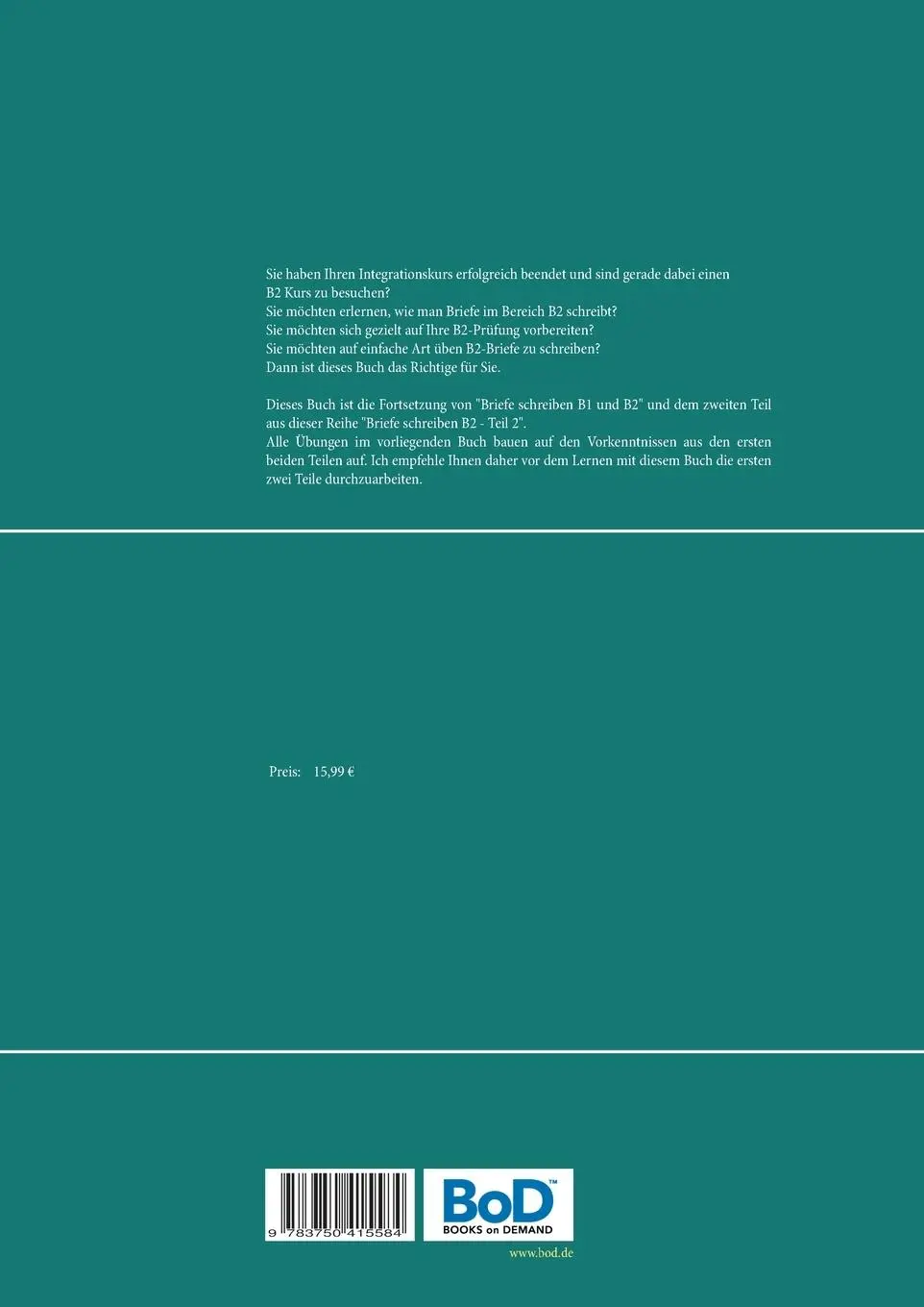 Rückseite: 9783750415584 | Briefe schreiben B2 - Teil 3 | Illya Kozyrev | Taschenbuch | 72 S.