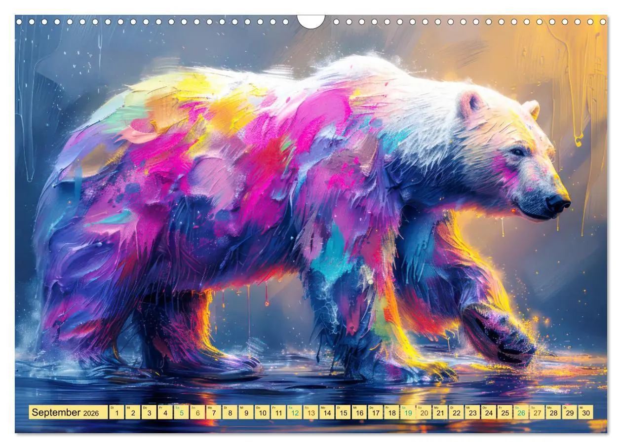 Bild: 9783457395684 | Tiere im Pop Art Kleid (Wandkalender 2026 DIN A3 quer), CALVENDO...