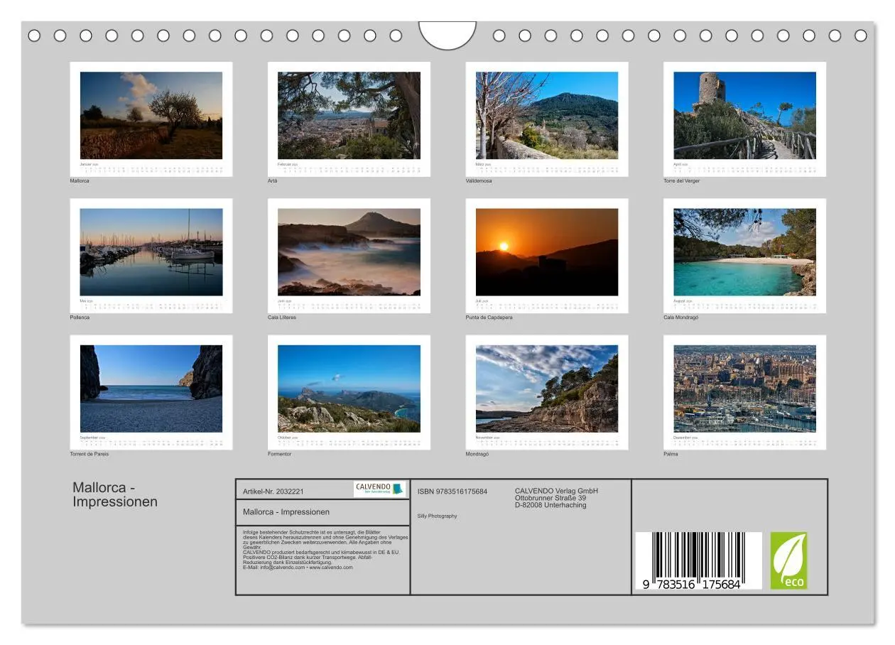 Bild: 9783516175684 | Mallorca - Impressionen (Wandkalender 2026 DIN A4 quer), CALVENDO...