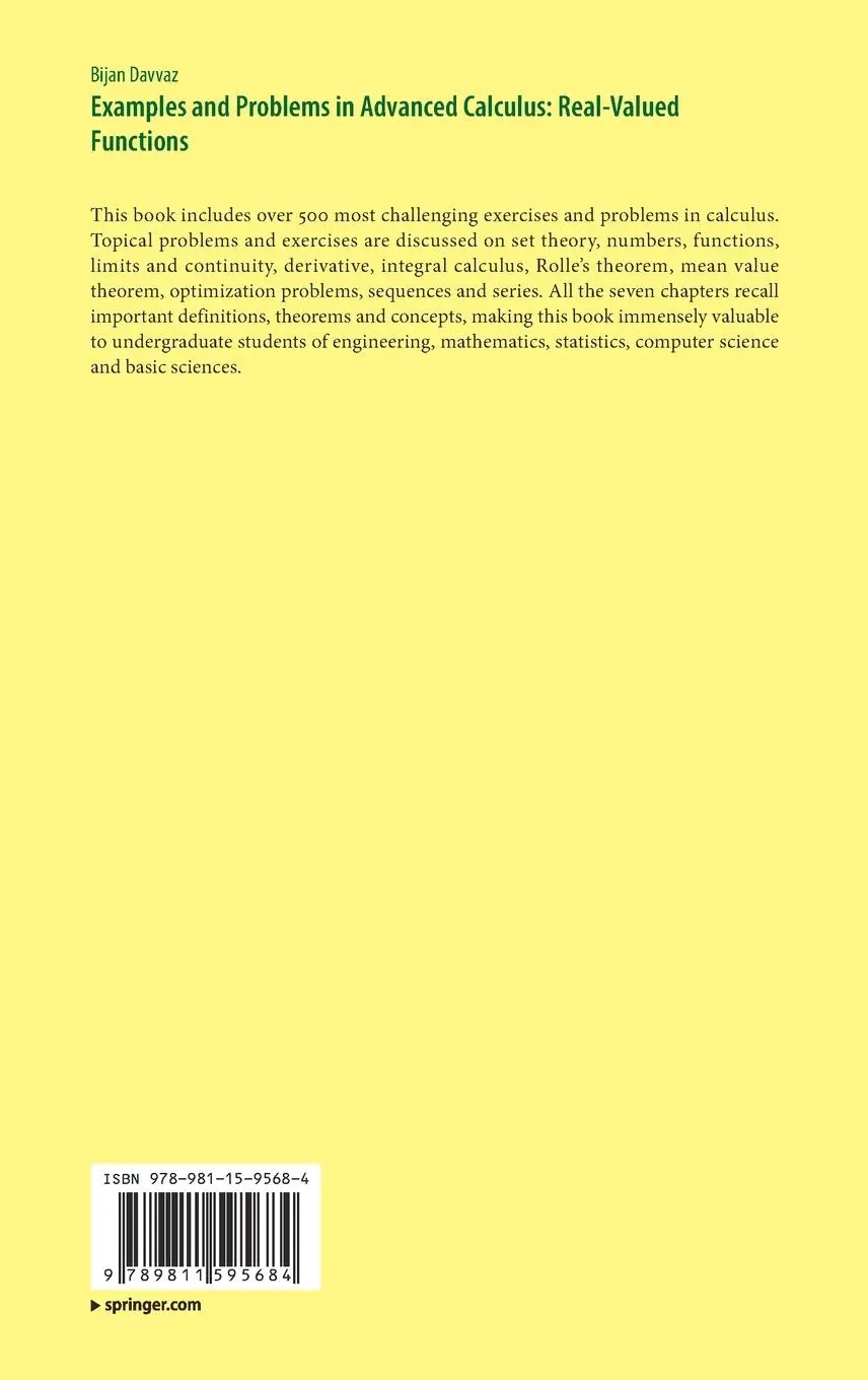 Rückseite: 9789811595684 | Examples and Problems in Advanced Calculus: Real-Valued Functions | ix