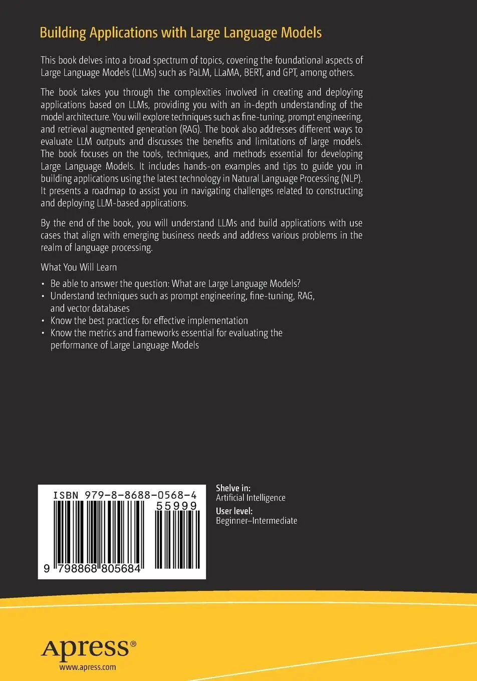 Rückseite: 9798868805684 | Building Applications with Large Language Models | Bhawna Singh | Buch