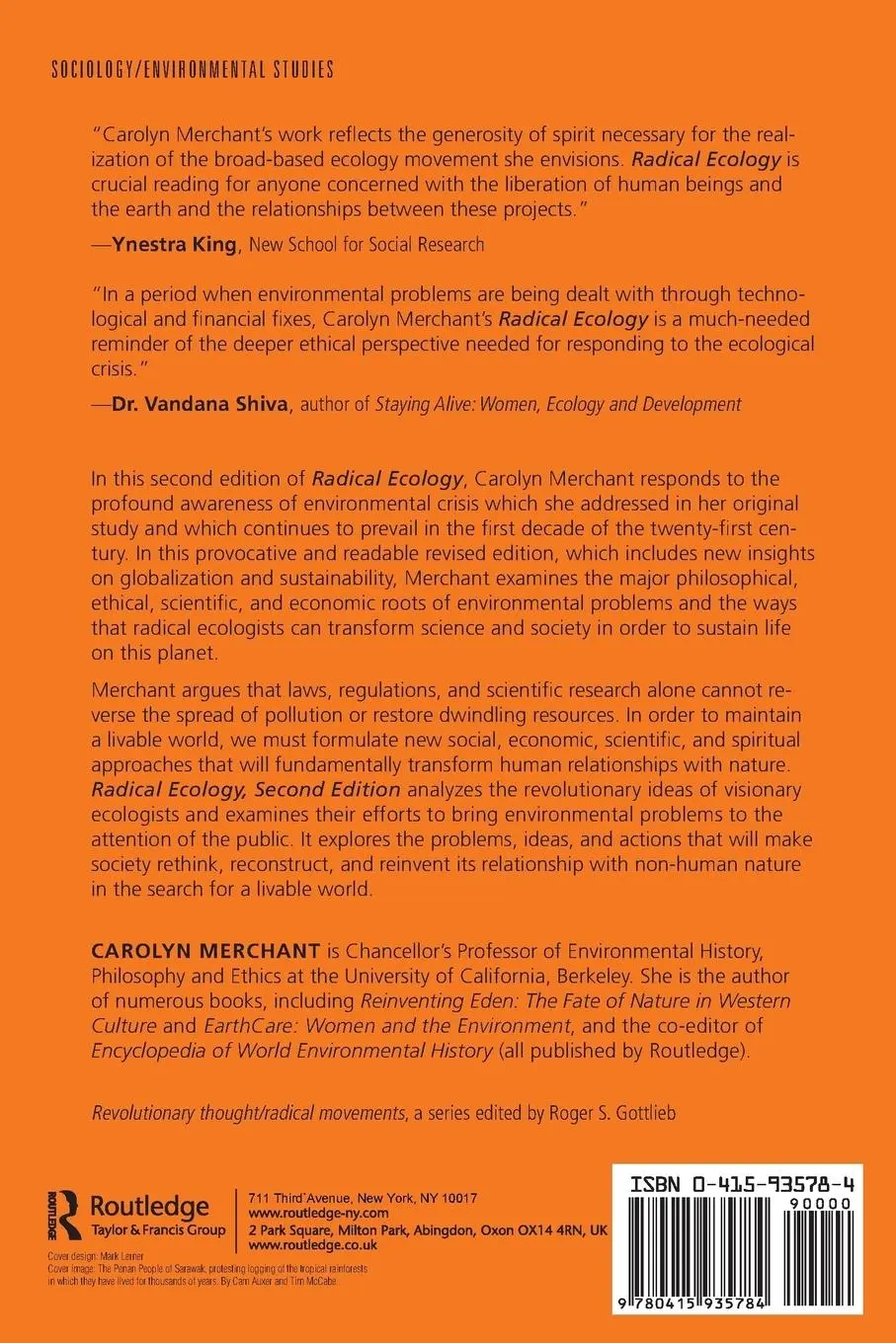 Rückseite: 9780415935784 | Radical Ecology | The Search for a Livable World | Carolyn Merchant