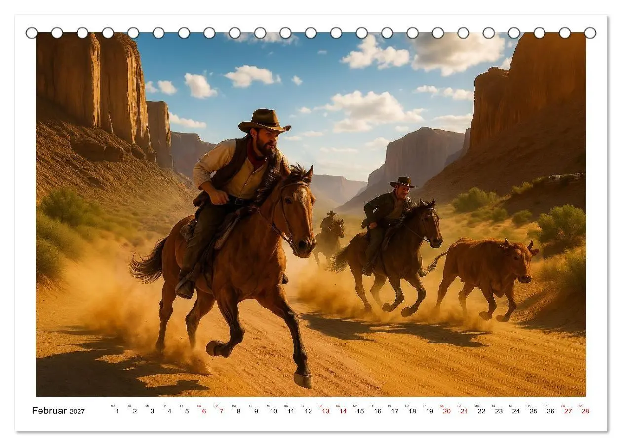 Bild: 9783516925784 | Cowboy Alltag und Western Staub (Tischkalender 2027 DIN A5 quer),...