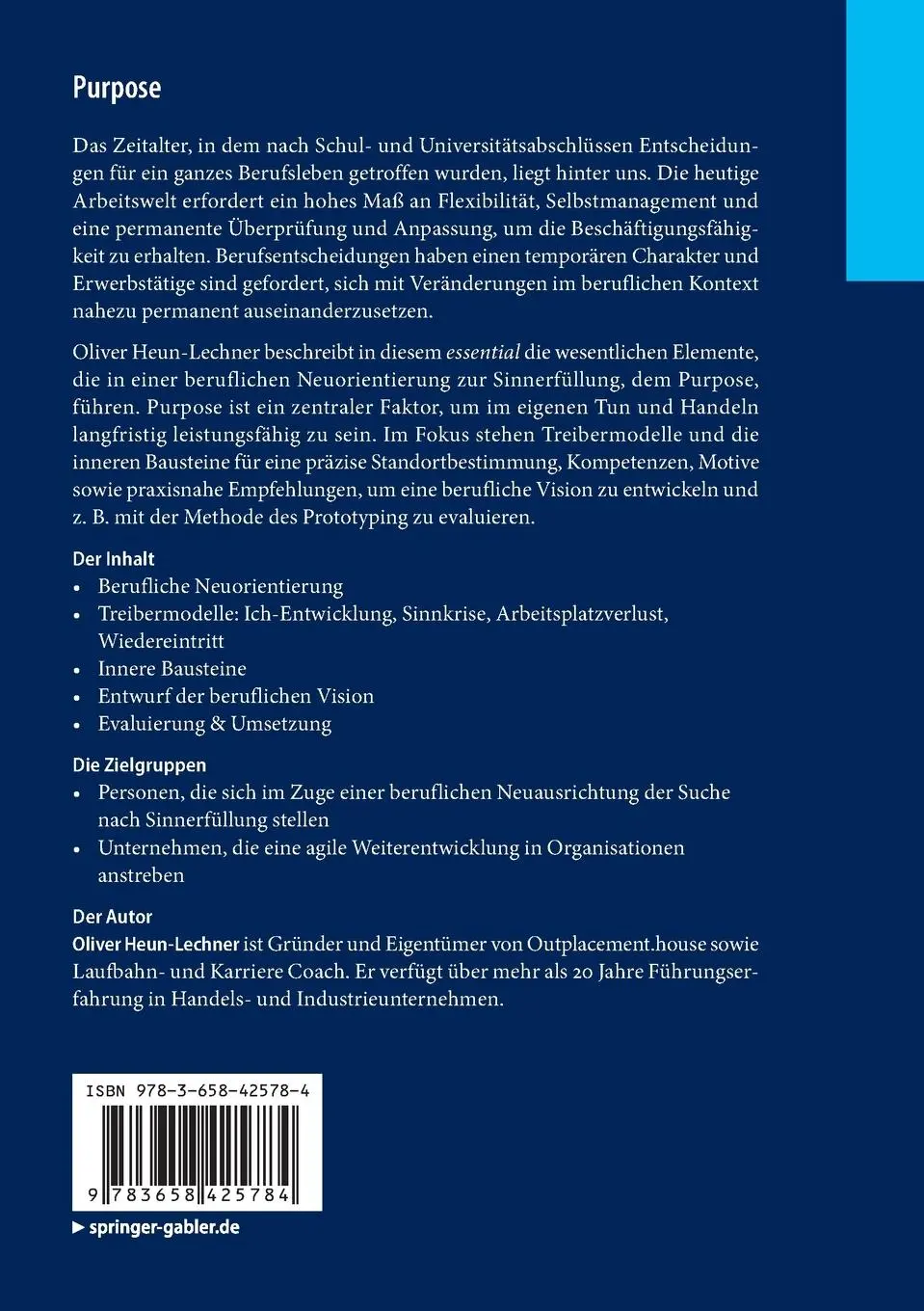 Rückseite: 9783658425784 | Purpose | Oliver Heun-Lechner | Taschenbuch | x | Deutsch | 2023