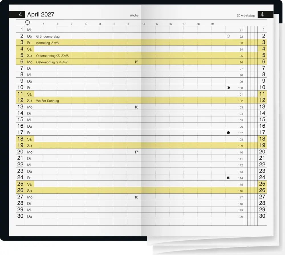 Bild: 4003273795884 | Taschenkalender Mod. Miniplaner d 15 2027, A6, Kunststoff, schwarz