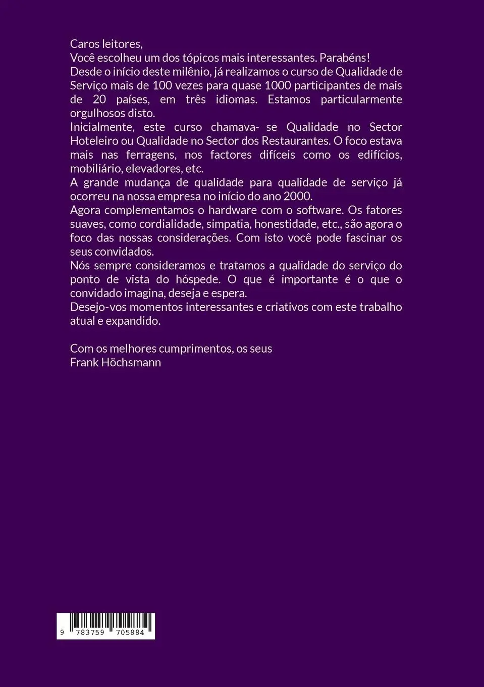 Rückseite: 9783759705884 | Qualidade de serviço do ponto de vista do hóspede do hotel e...