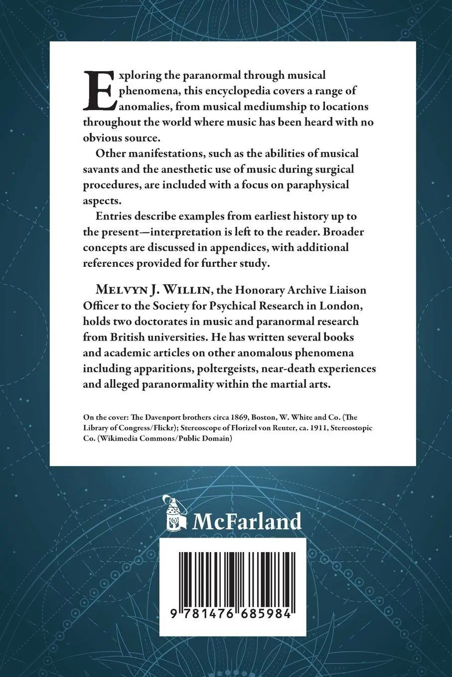 Rückseite: 9781476685984 | Music and the Paranormal | An Encyclopedic Dictionary | Willin | Buch