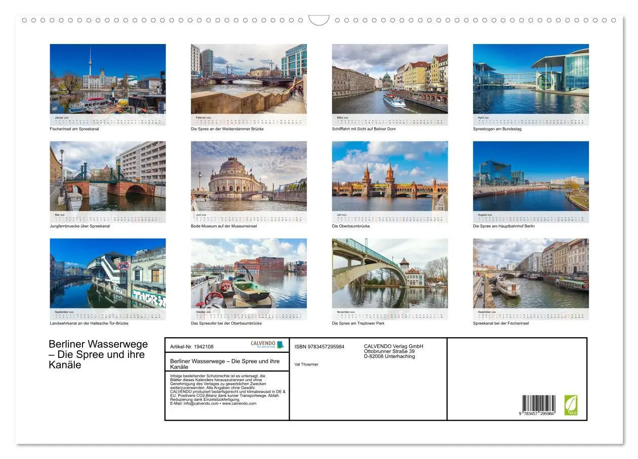 Bild: 9783457295984 | Berliner Wasserwege - Die Spree und ihre Kanäle (Wandkalender 2026...