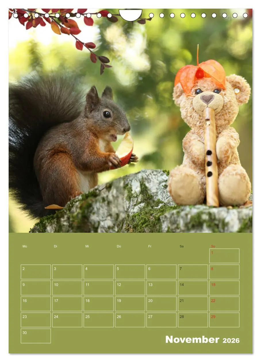 Bild: 9783516385984 | Eichhörnchen - Abenteuer mit Freund Teddy (Wandkalender 2026 DIN A4...