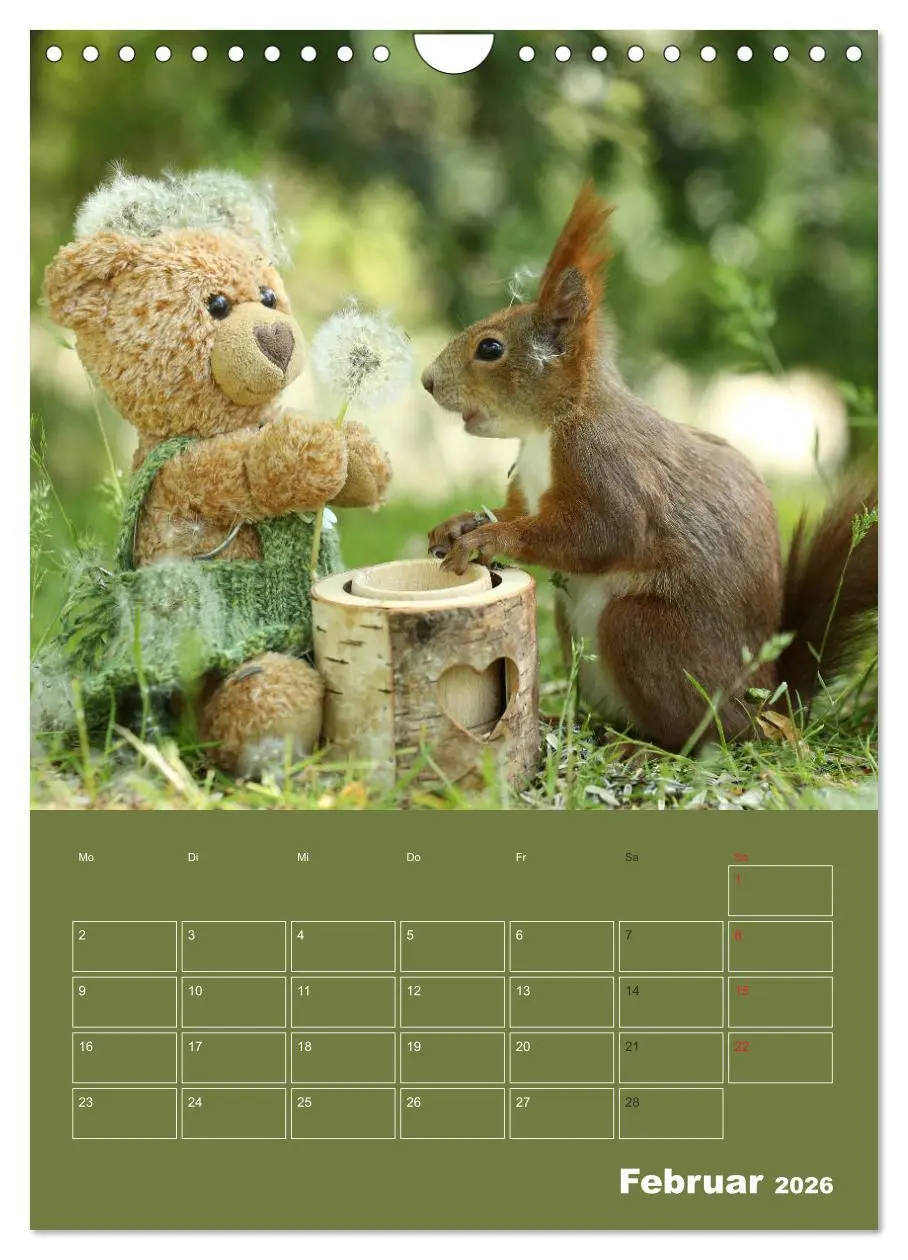 Bild: 9783516385984 | Eichhörnchen - Abenteuer mit Freund Teddy (Wandkalender 2026 DIN A4...