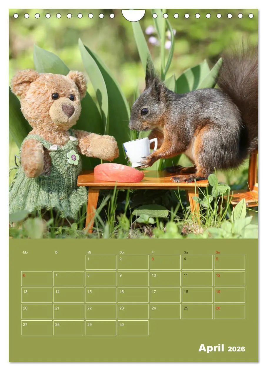 Bild: 9783516385984 | Eichhörnchen - Abenteuer mit Freund Teddy (Wandkalender 2026 DIN A4...