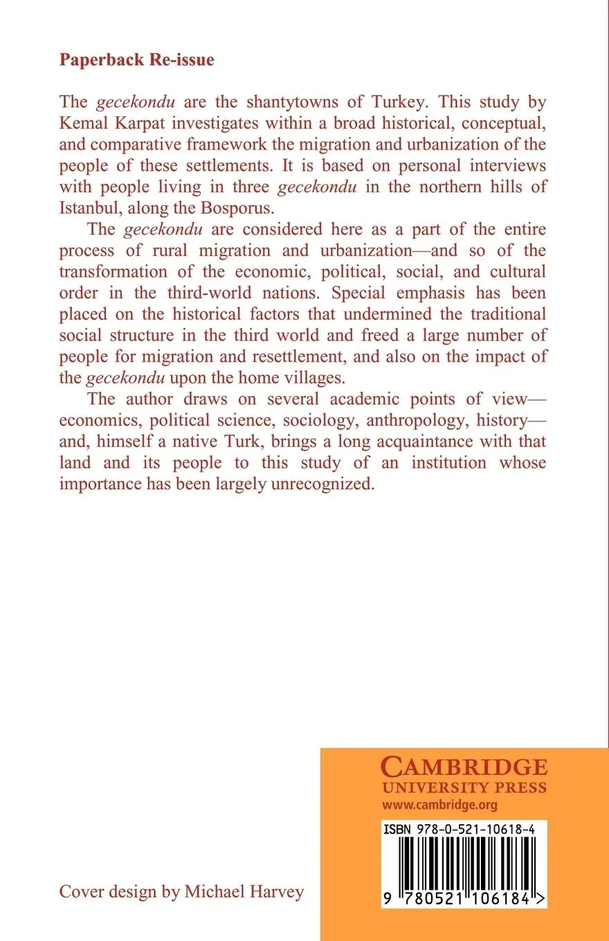 Rückseite: 9780521106184 | The Gecekondu | Rural Migration and Urbanization | Kemal H. Karpat