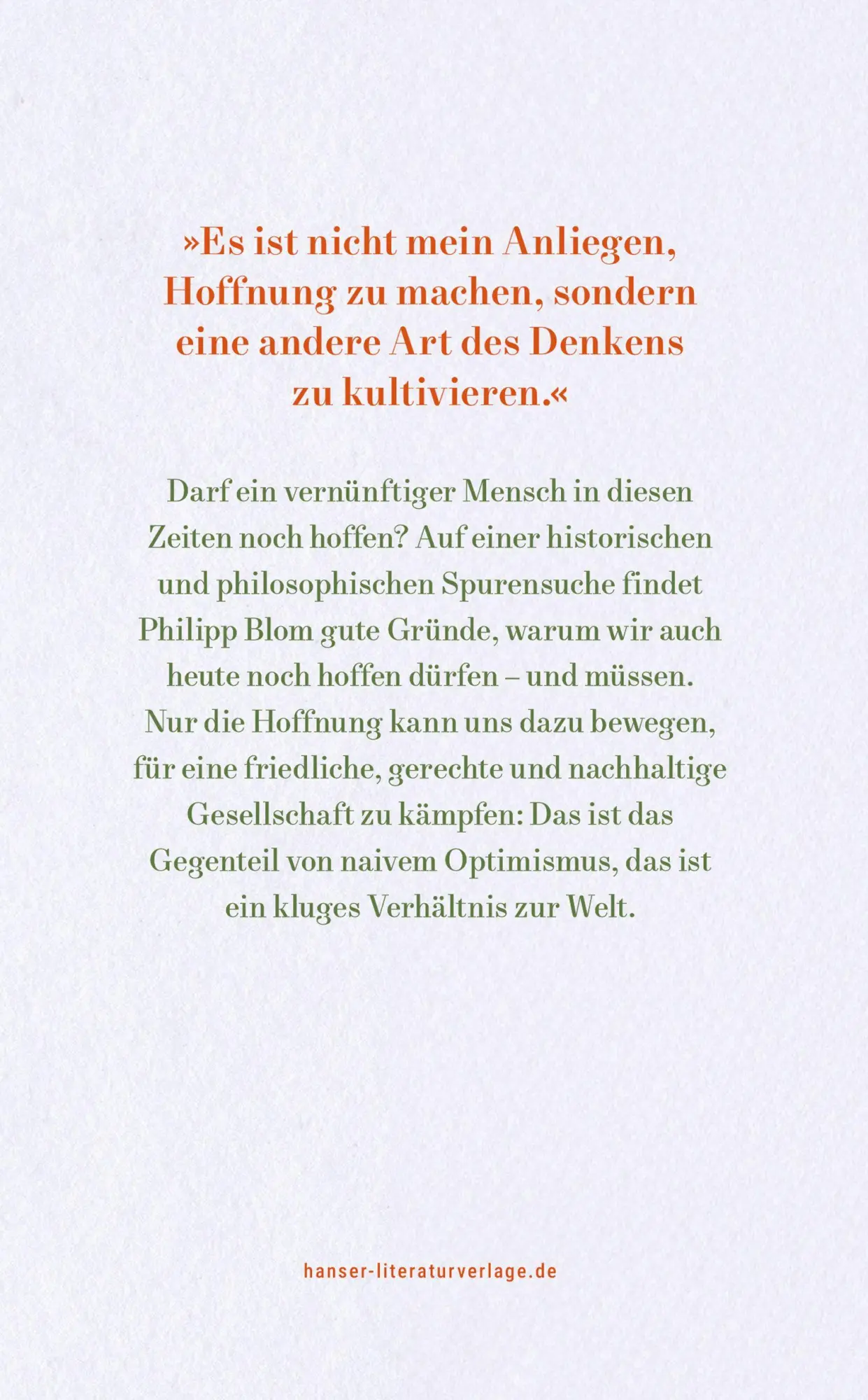 Bild: 9783446286184 | Hoffnung | Über ein kluges Verhältnis zur Welt | Philipp Blom | Buch