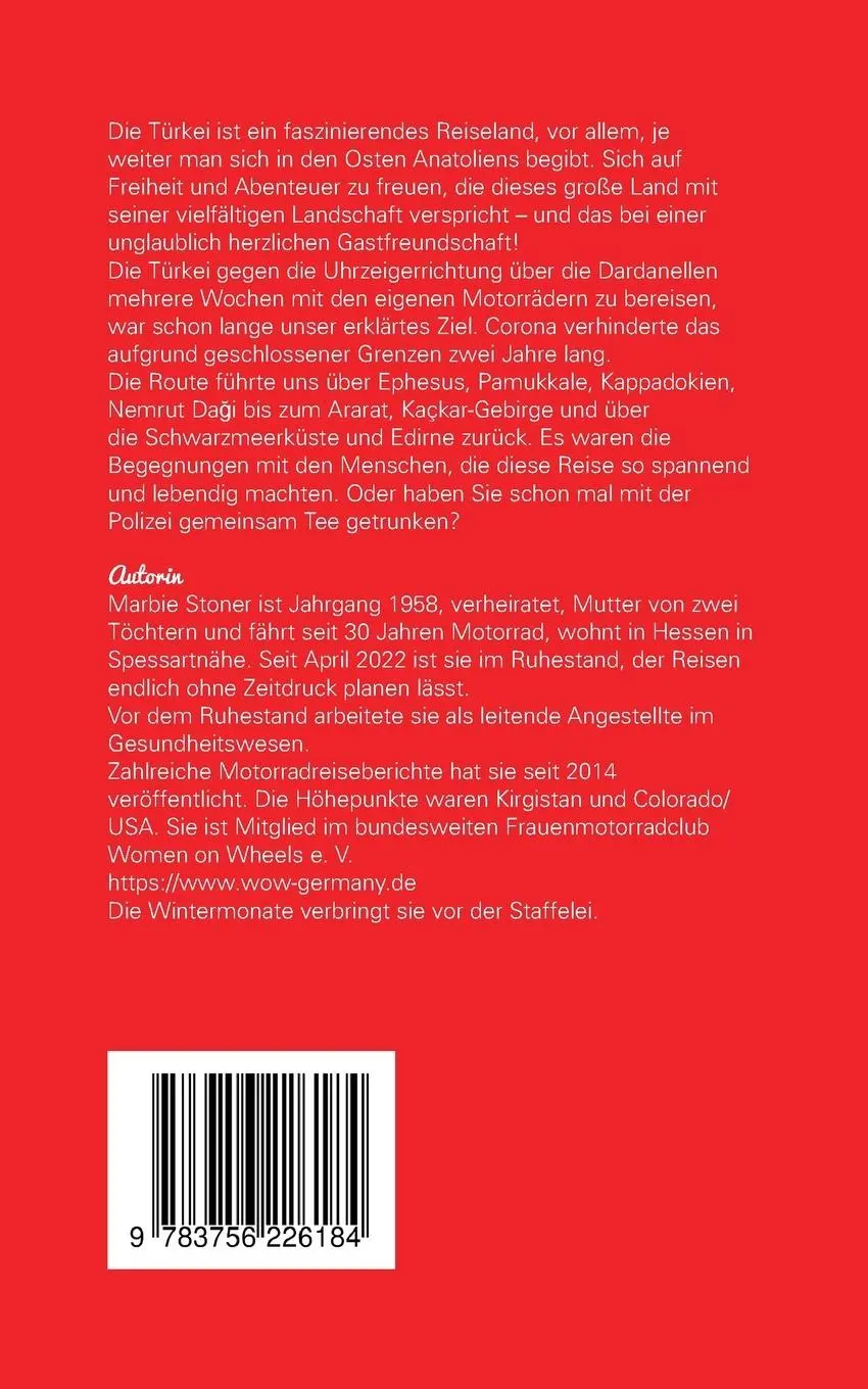 Rückseite: 9783756226184 | Türkei mit dem Motorrad | Bis zum Ararat | Marbie Stoner | Taschenbuch