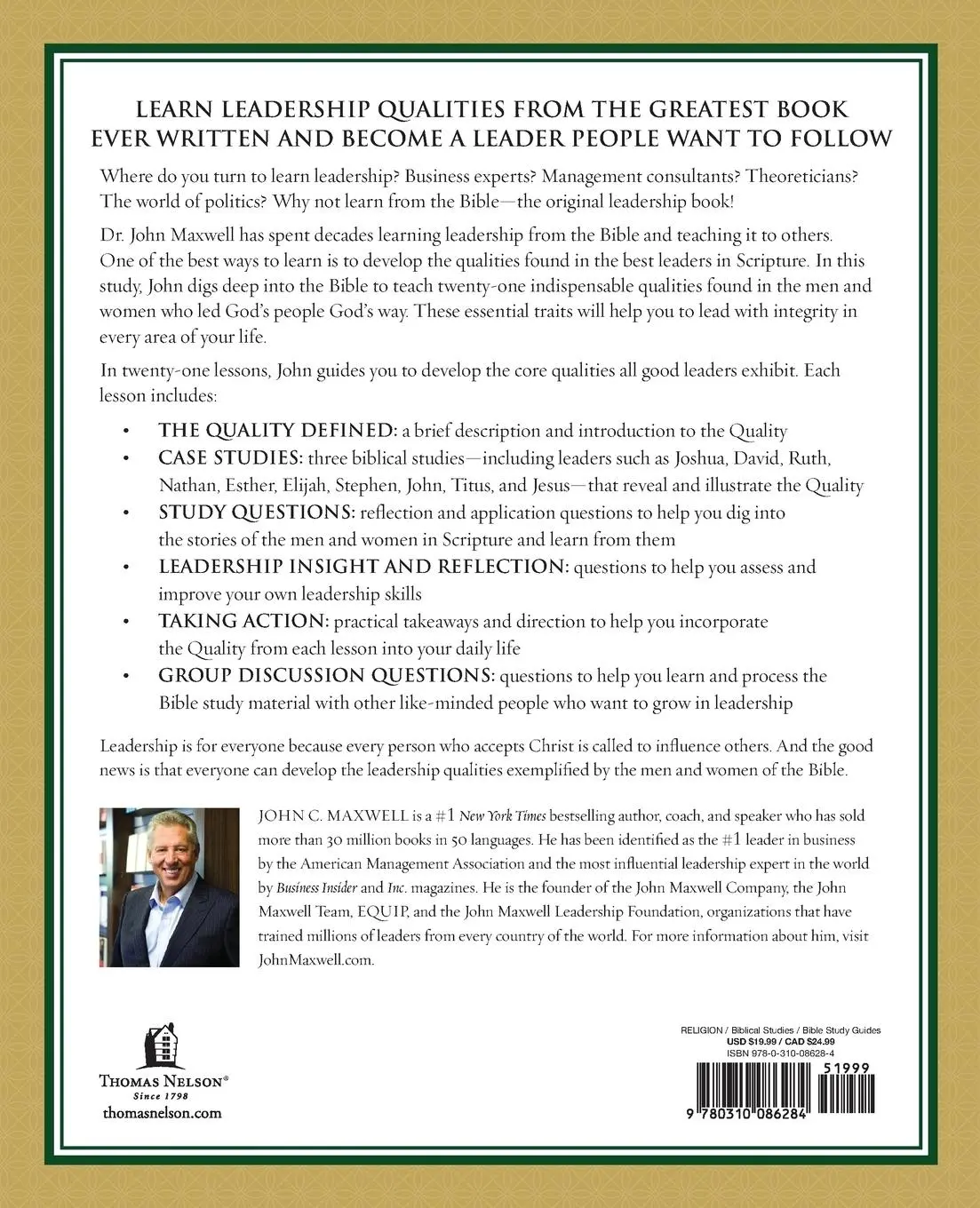 Rückseite: 9780310086284 | 21 Qualities of Leaders in the Bible | John C. Maxwell | Taschenbuch