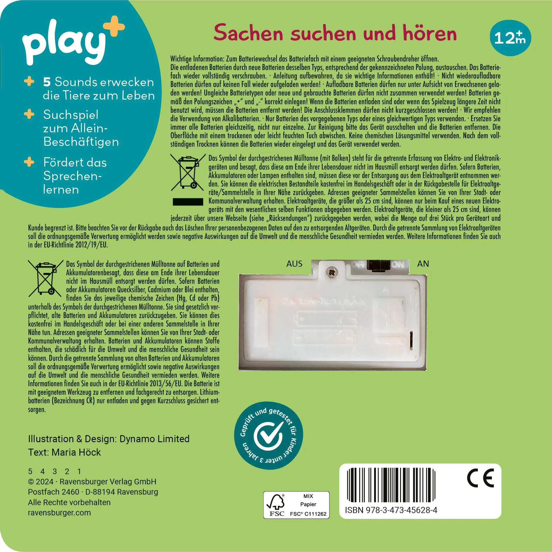 Rückseite: 9783473456284 | Play+ Mein allererstes Soundbuch Im Dschungel - ab 12 Monate | Höck
