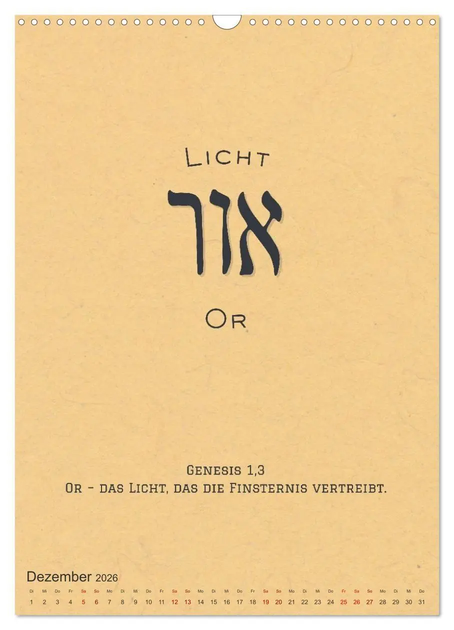 Bild: 9783516706284 | Hebräische Lettern - Worte voller Licht und Weisheit (Wandkalender...
