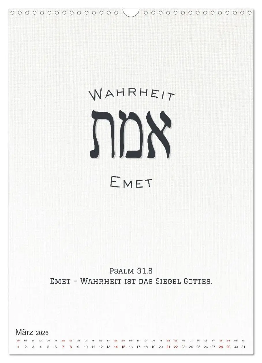 Bild: 9783516706284 | Hebräische Lettern - Worte voller Licht und Weisheit (Wandkalender...