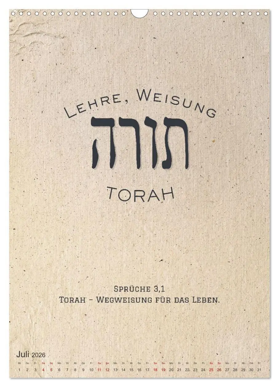 Bild: 9783516706284 | Hebräische Lettern - Worte voller Licht und Weisheit (Wandkalender...