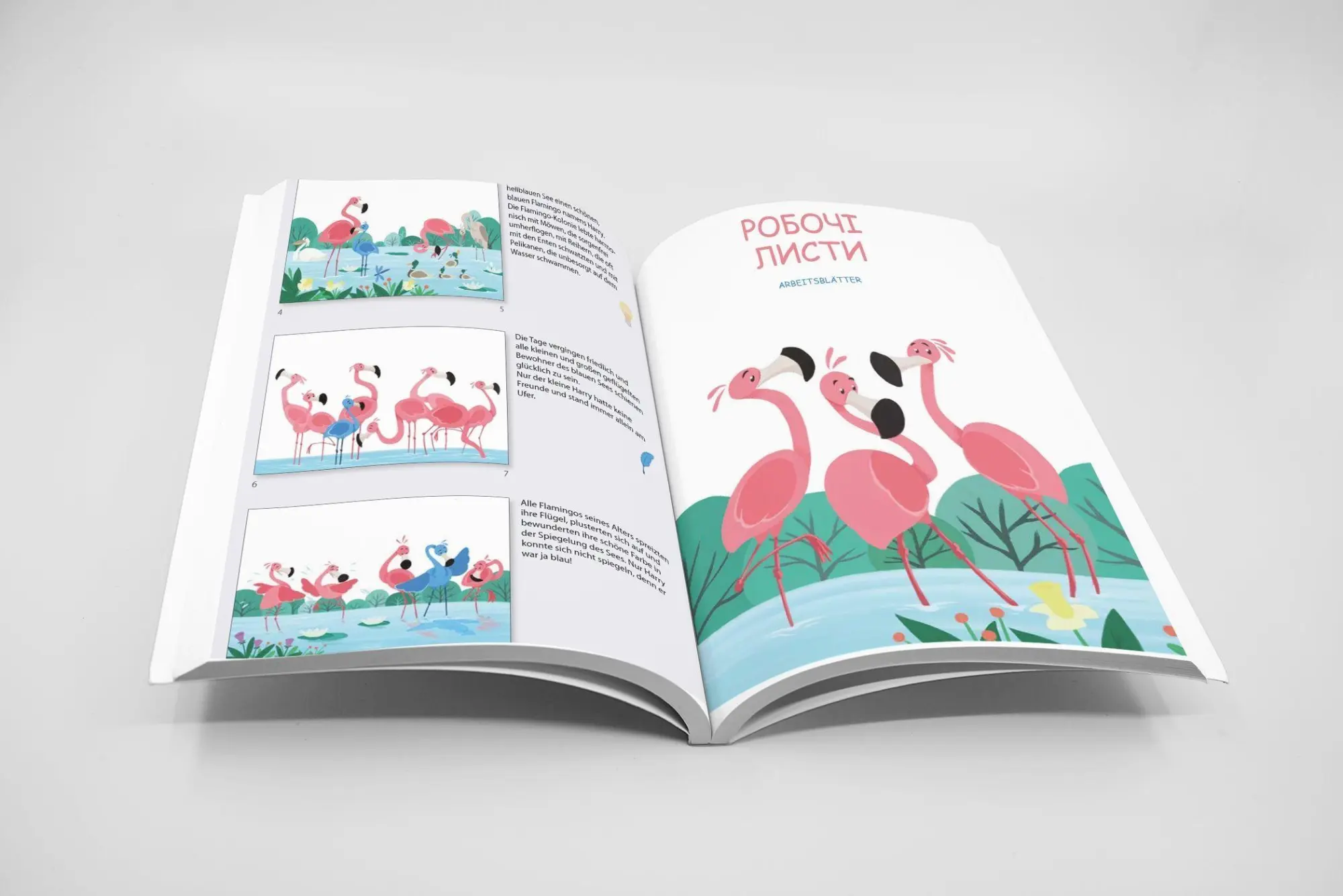 Bild: 9783940106384 | Sein wichtigster Flug | Harry, der blaue Flamingo - Deutsch/Ukrainisch