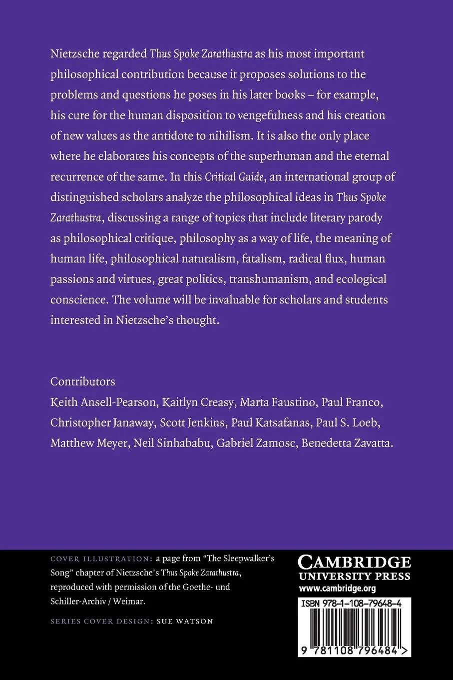 Rückseite: 9781108796484 | Nietzsche's 'Thus Spoke Zarathustra' | Keith Ansell-Pearson (u. a.)