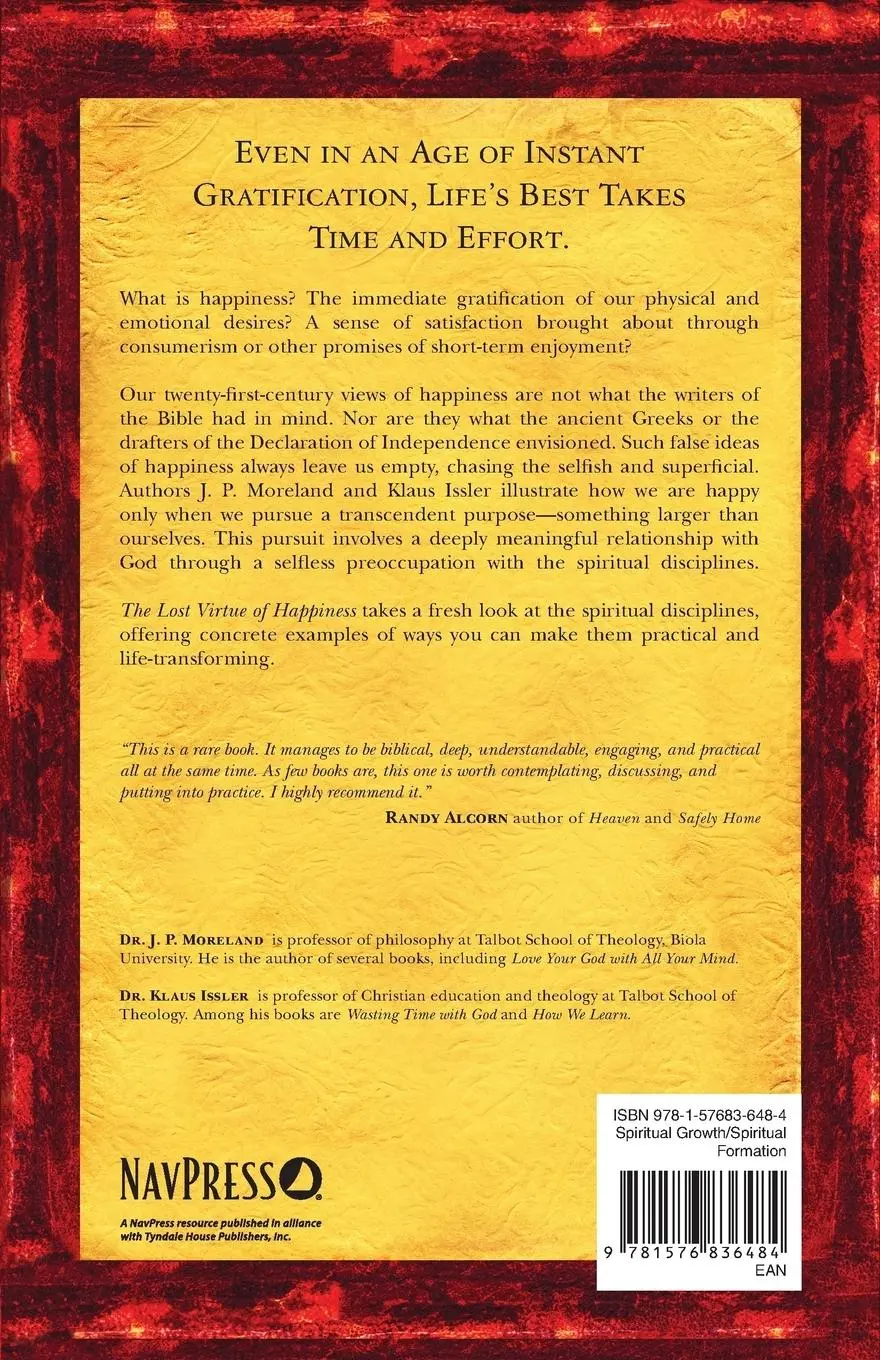 Rückseite: 9781576836484 | Lost Virtue of Happiness | J. P. Moreland (u. a.) | Taschenbuch | 2000