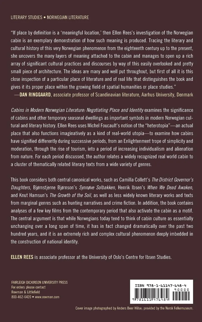 Rückseite: 9781611476484 | Cabins in Modern Norwegian Literature | Negotiating Place and Identity
