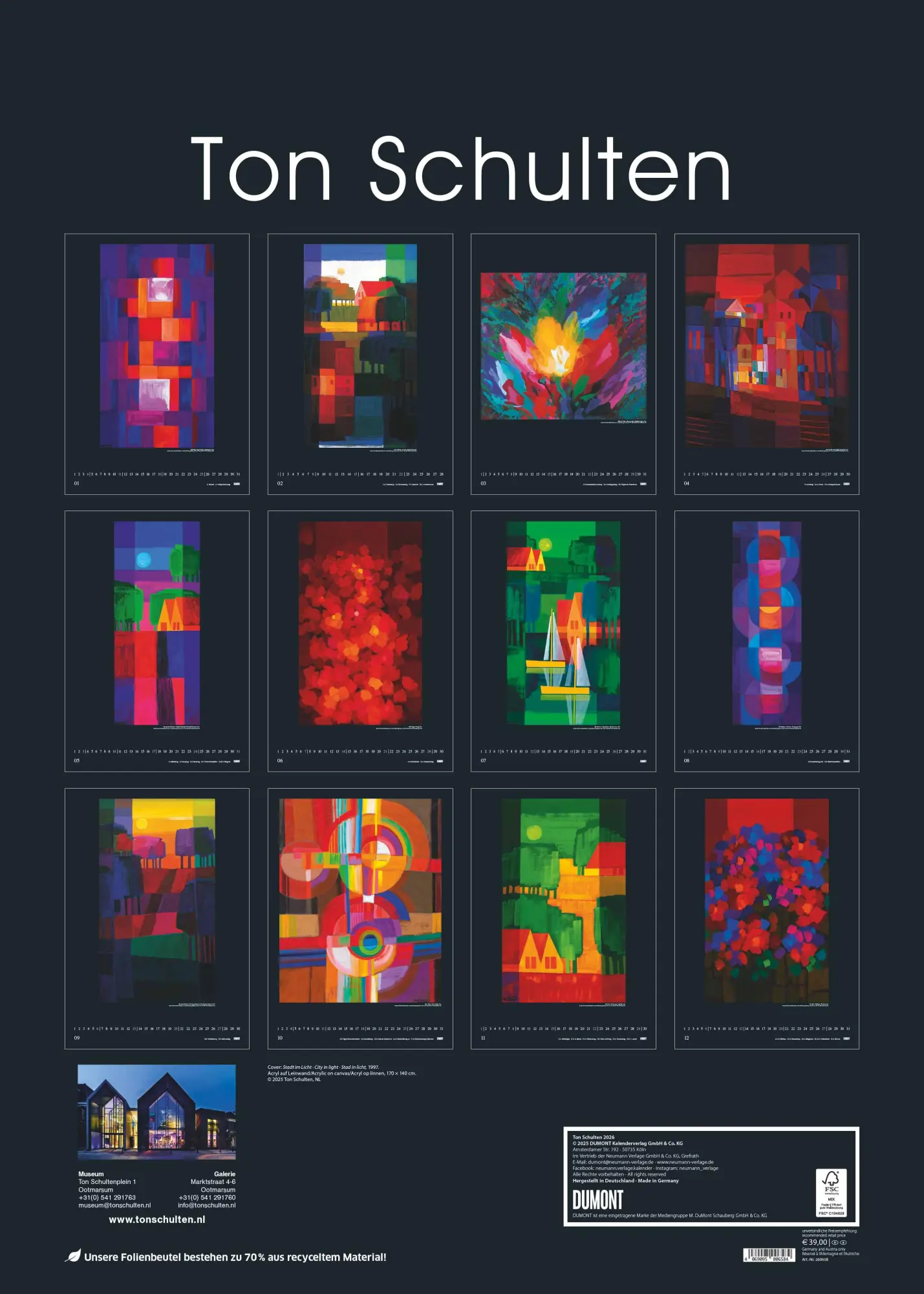 Bild: 4069095006584 | Ton Schulten 2026 - Kunst-Kalender - Poster-Kalender - 50x70 | 14 S.