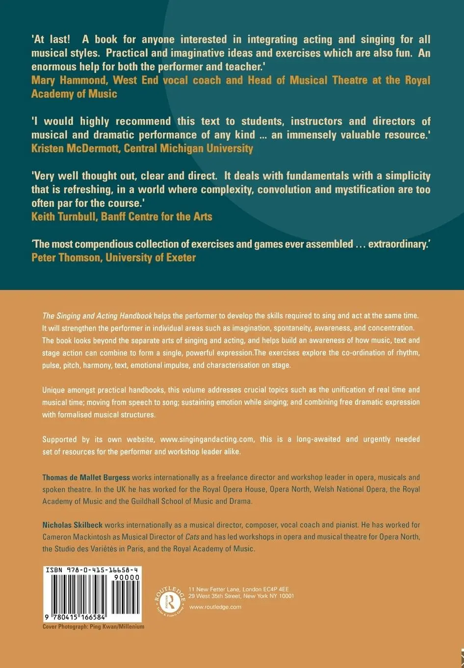 Rückseite: 9780415166584 | The Singing and Acting Handbook | Thomas De Mallet Burgess (u. a.)