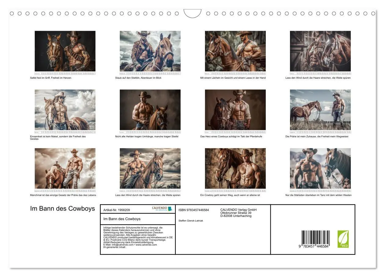 Bild: 9783457446584 | Im Bann des Cowboys (Wandkalender 2026 DIN A3 quer), CALVENDO...