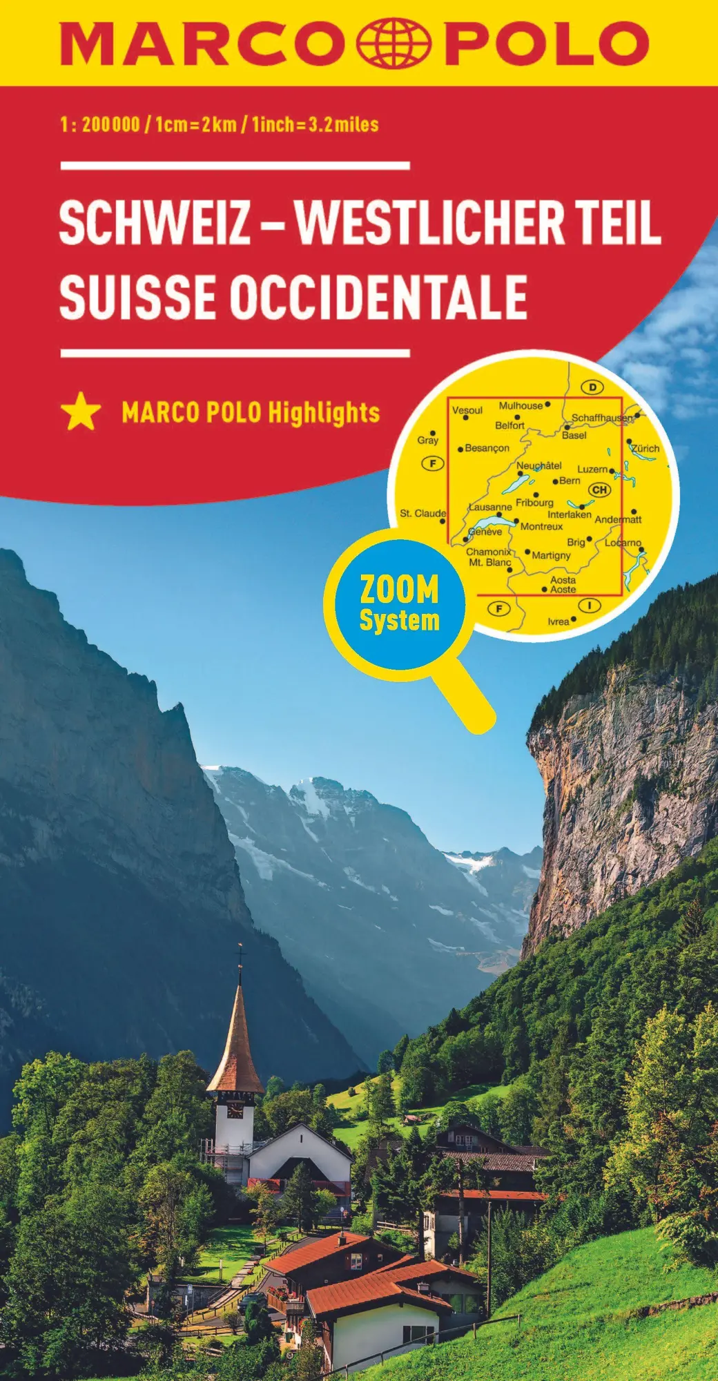 Cover: 9783575016584 | MARCO POLO Regionalkarte Schweiz 01 - westlicher Teil 1:200.000 | 2023