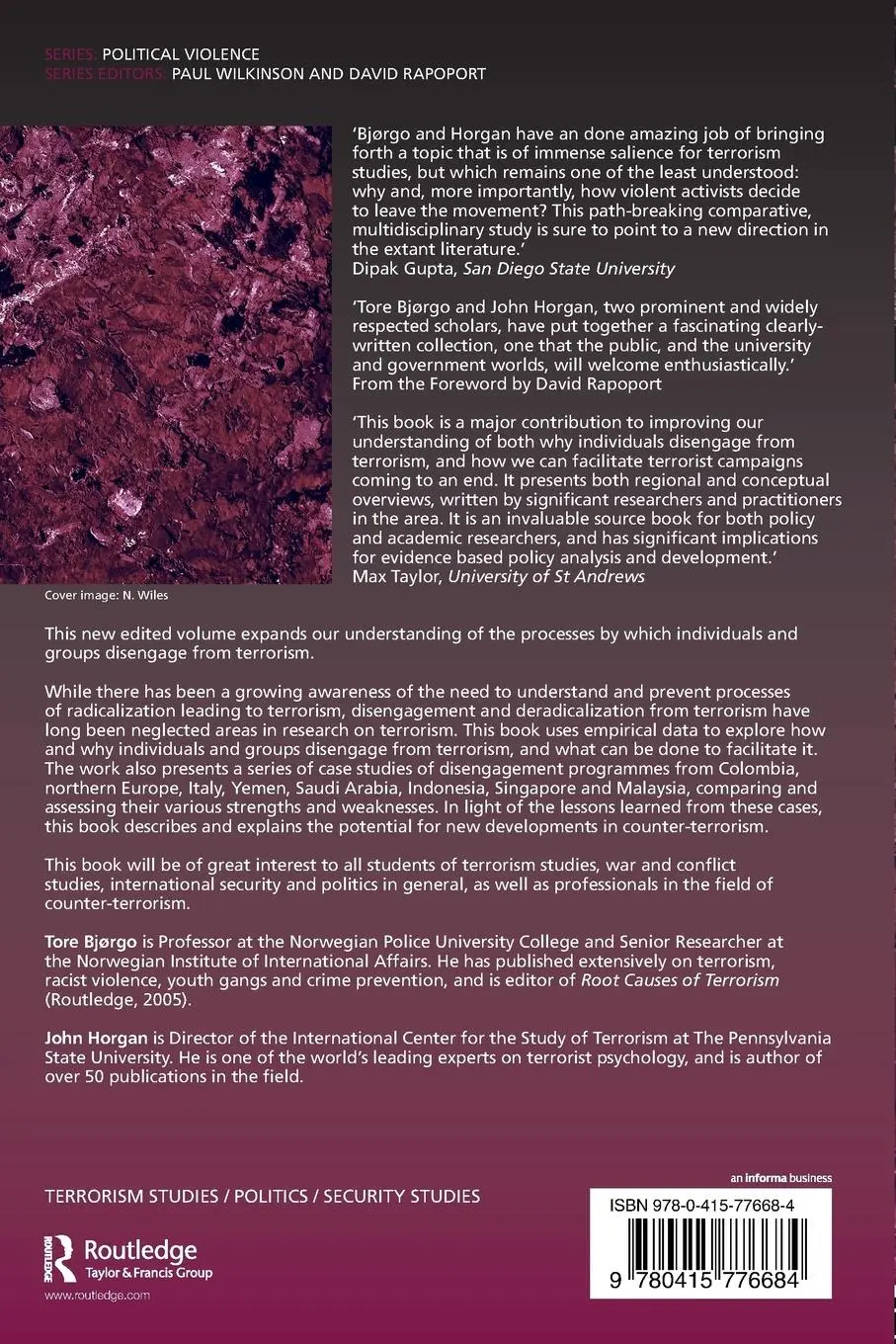 Rückseite: 9780415776684 | Leaving Terrorism Behind | Individual and Collective Disengagement