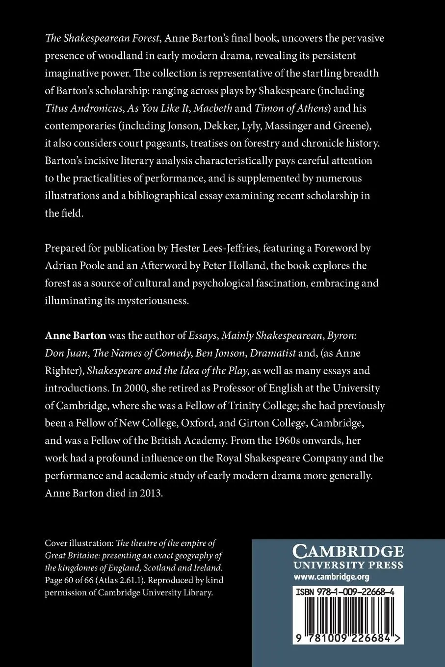 Rückseite: 9781009226684 | The Shakespearean Forest | Anne Barton | Taschenbuch | Englisch | 2022