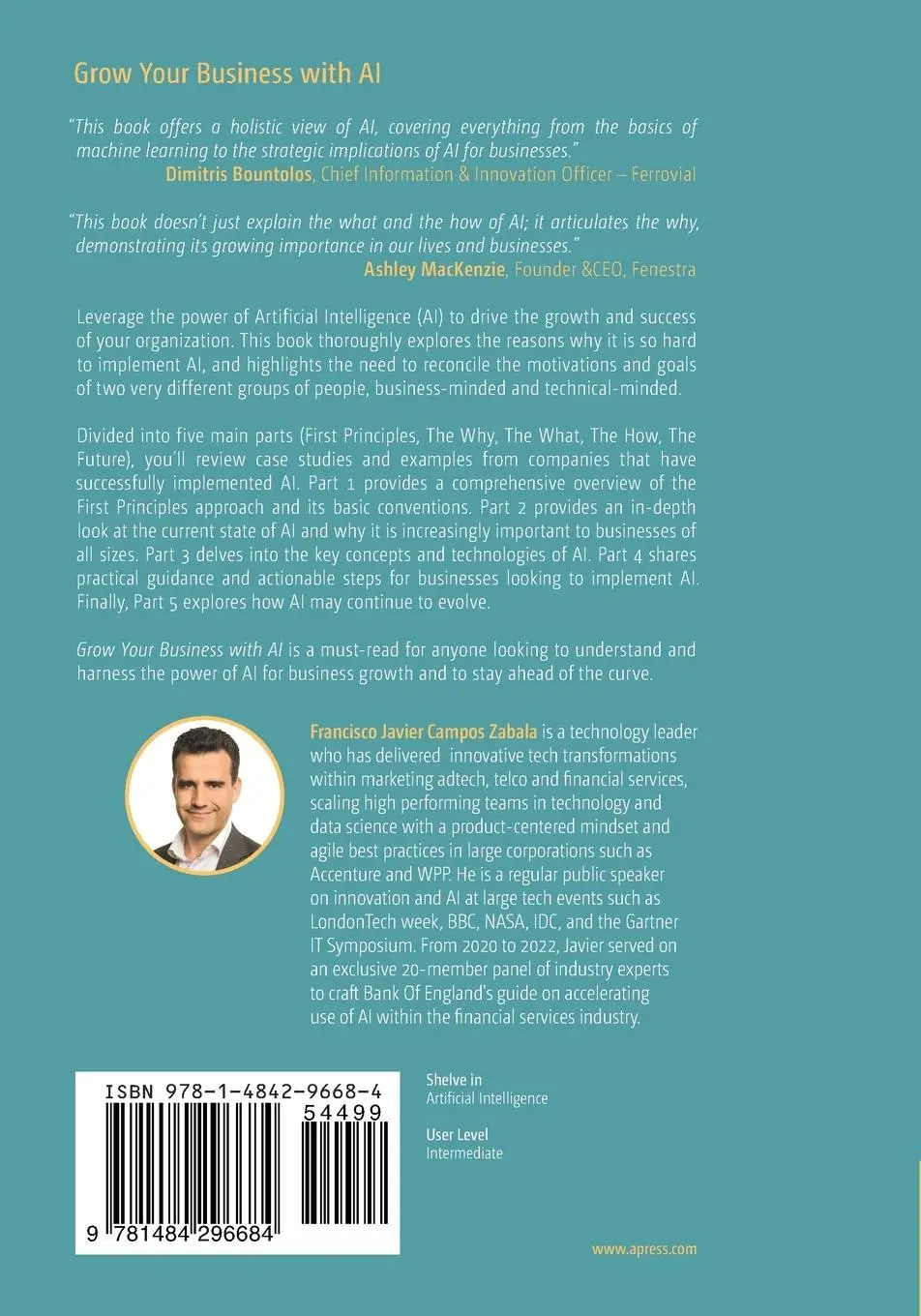 Rückseite: 9781484296684 | Grow Your Business with AI | Francisco Javier Campos Zabala | Buch