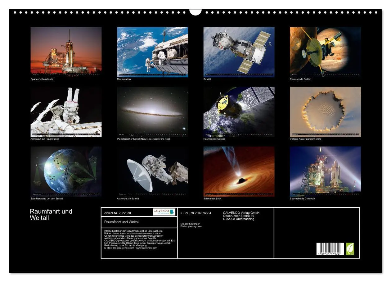 Bild: 9783516076684 | Raumfahrt und Weltall (Wandkalender 2026 DIN A2 quer), CALVENDO...