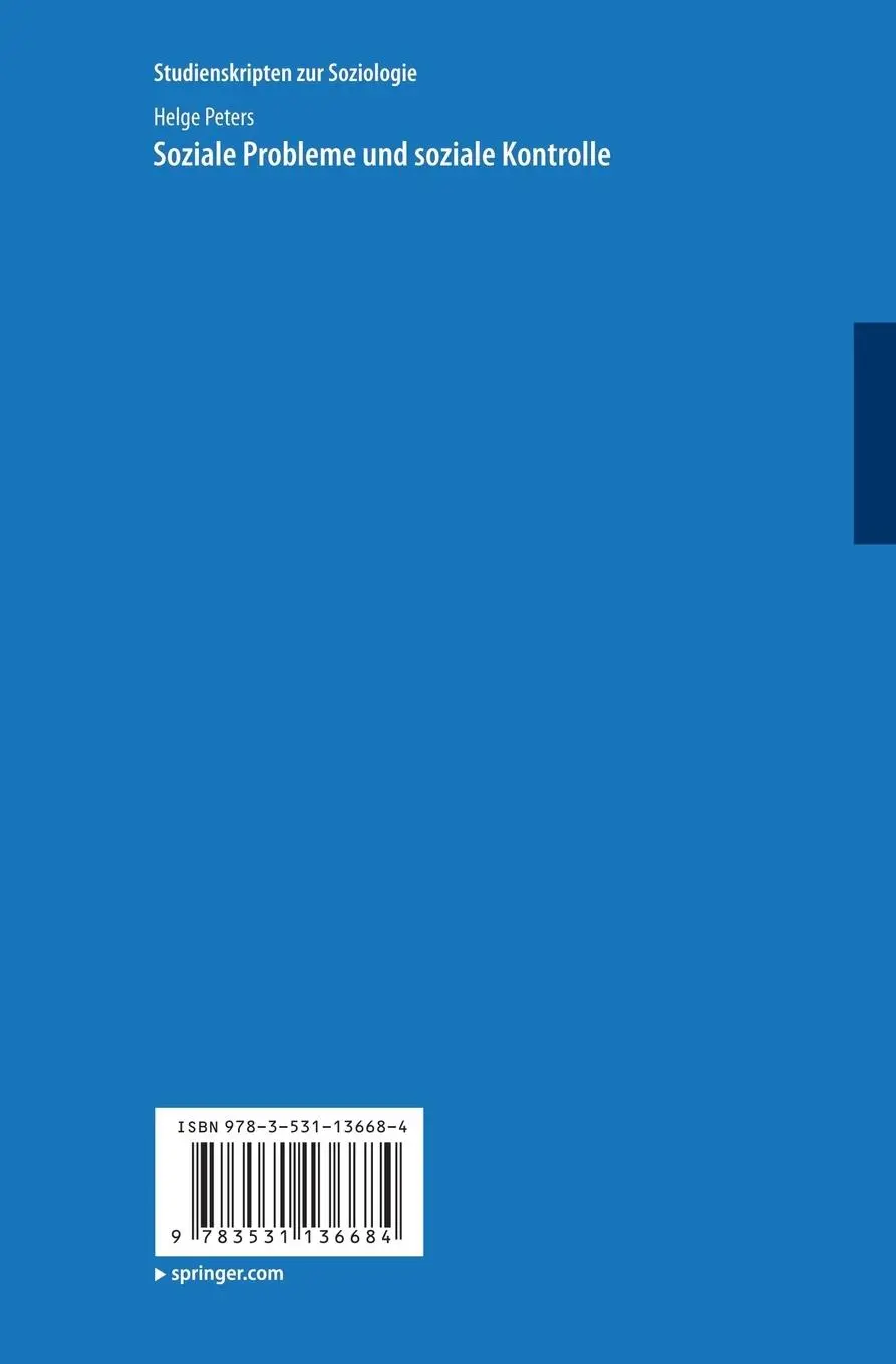 Rückseite: 9783531136684 | Soziale Probleme und soziale Kontrolle | Helge Peters | Taschenbuch
