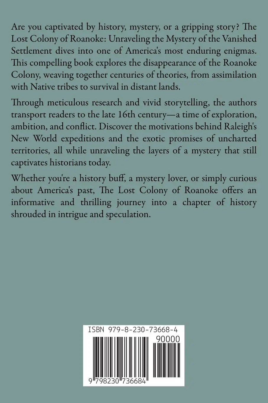 Rückseite: 9798230736684 | The Lost Colony of Roanoke | Cmm Waterston-Hillier | Taschenbuch