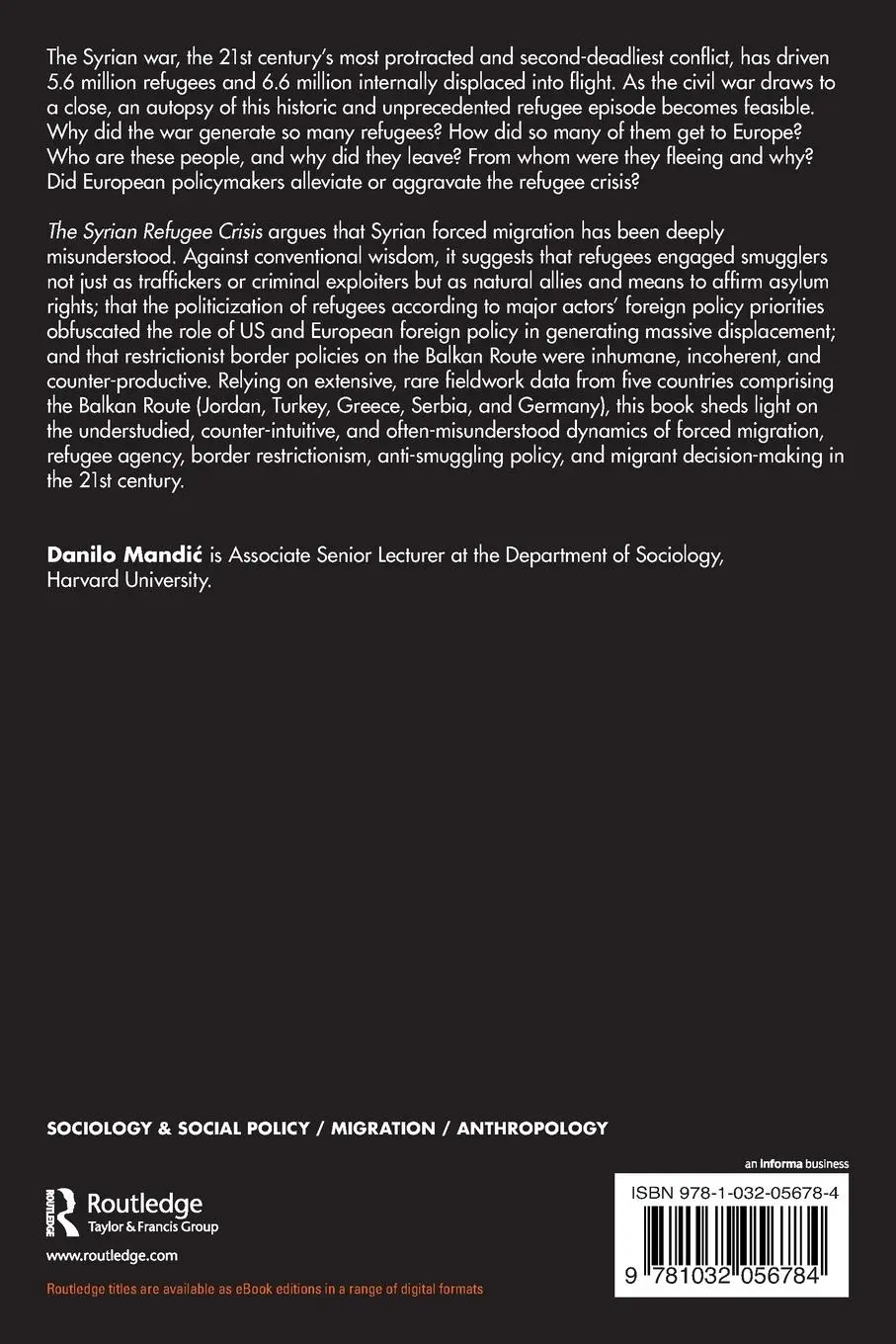 Rückseite: 9781032056784 | The Syrian Refugee Crisis | Danilo Mandi¿ | Taschenbuch | Englisch