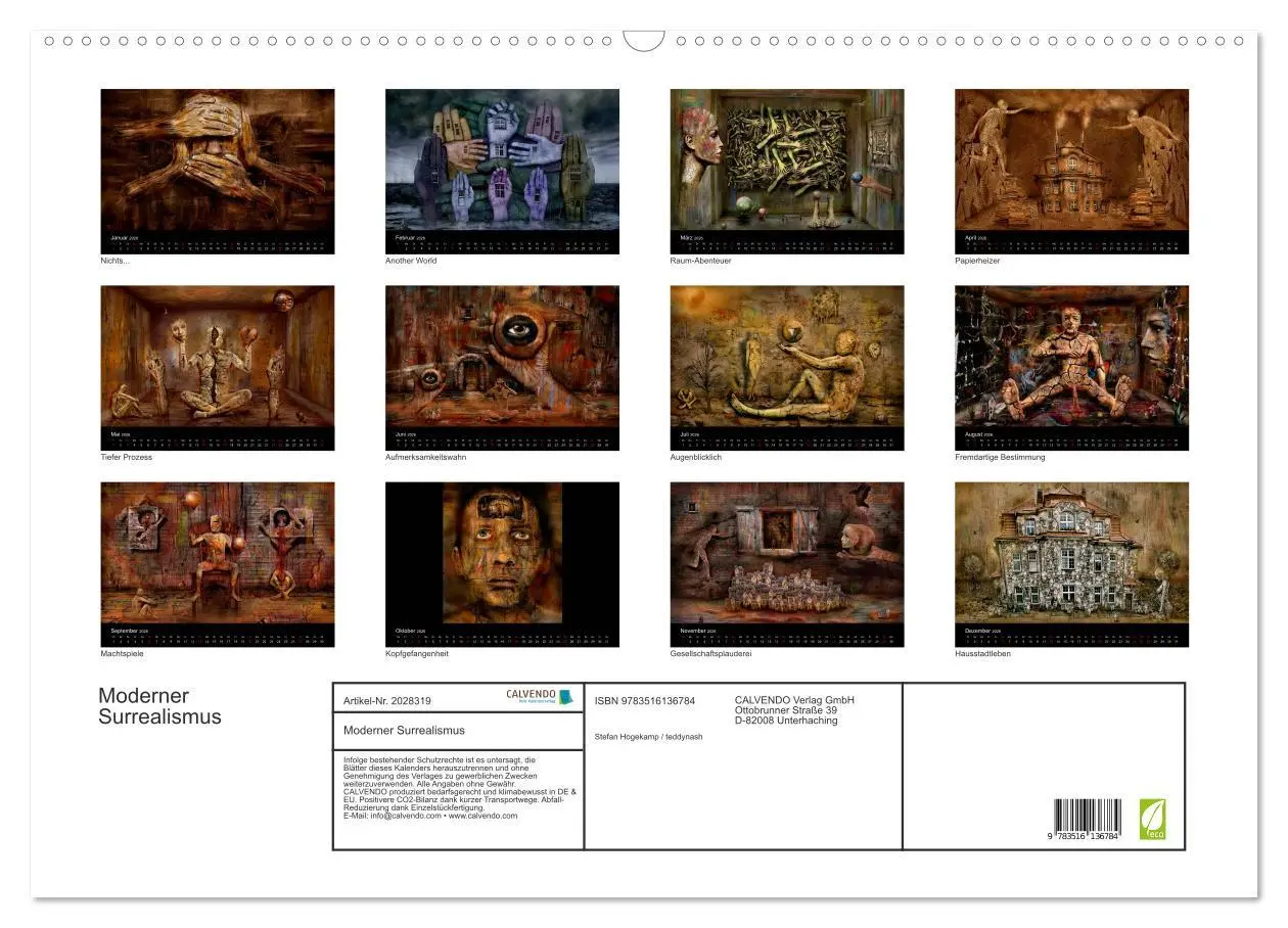 Bild: 9783516136784 | Moderner Surrealismus (Wandkalender 2026 DIN A2 quer), CALVENDO...