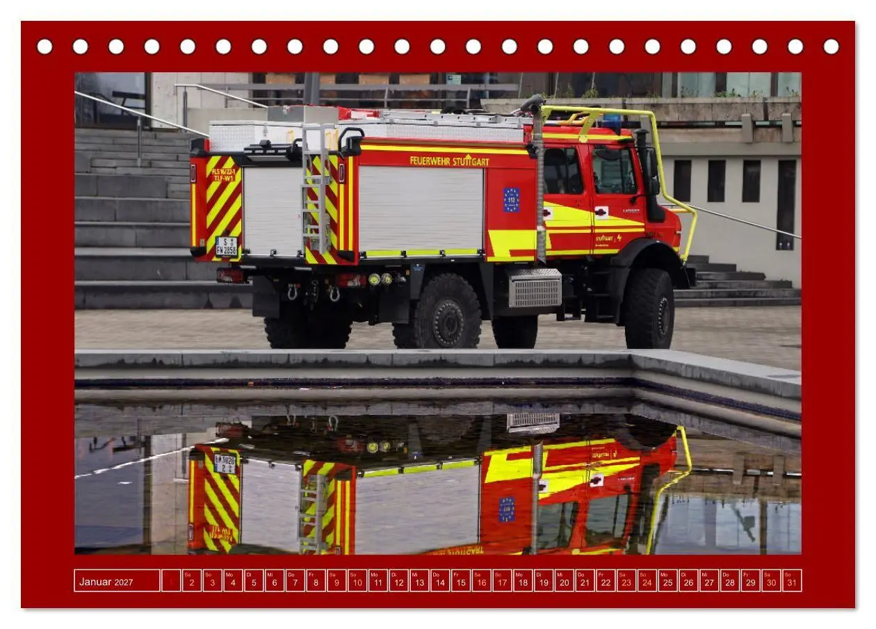 Bild: 9783569226784 | Unimog bei der Feuerwehr (Tischkalender 2027 DIN A5 quer), CALVENDO...
