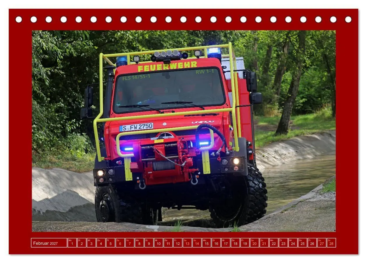 Bild: 9783569226784 | Unimog bei der Feuerwehr (Tischkalender 2027 DIN A5 quer), CALVENDO...