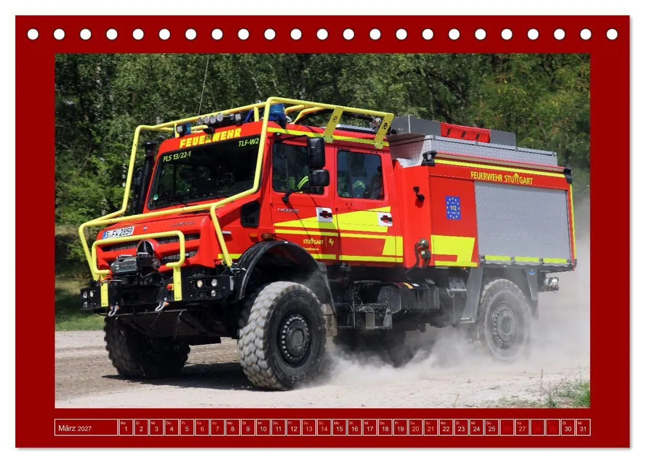 Bild: 9783569226784 | Unimog bei der Feuerwehr (Tischkalender 2027 DIN A5 quer), CALVENDO...