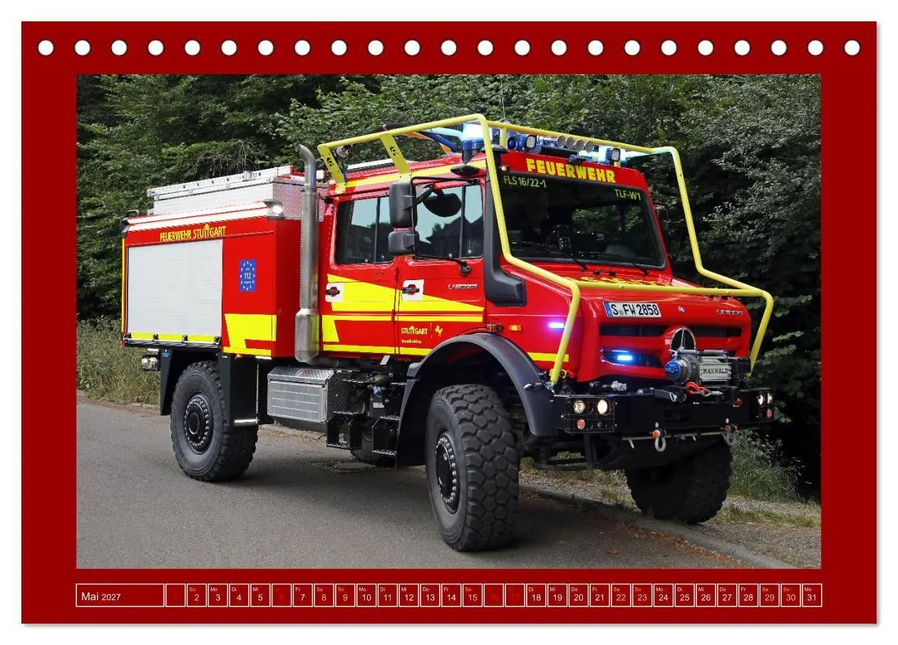 Bild: 9783569226784 | Unimog bei der Feuerwehr (Tischkalender 2027 DIN A5 quer), CALVENDO...