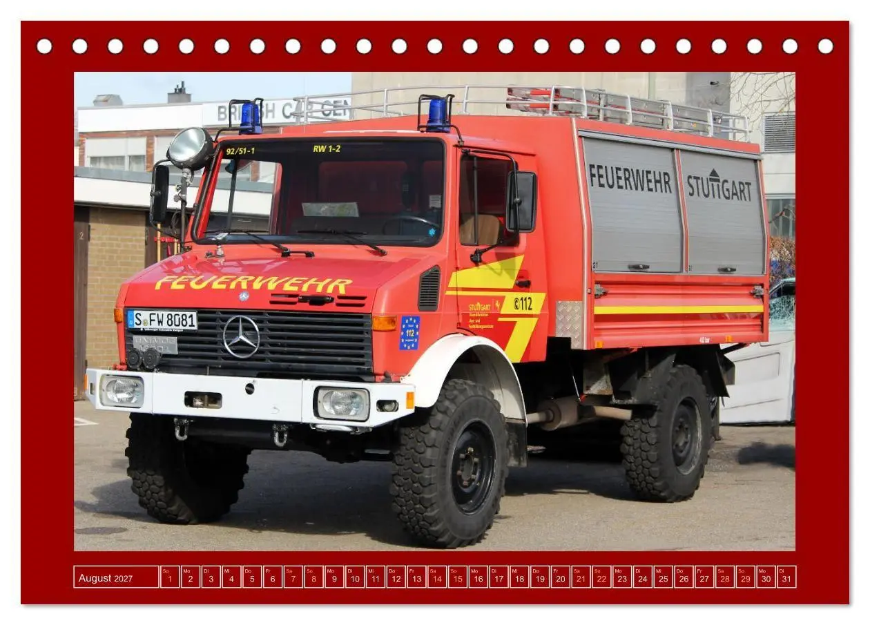 Bild: 9783569226784 | Unimog bei der Feuerwehr (Tischkalender 2027 DIN A5 quer), CALVENDO...