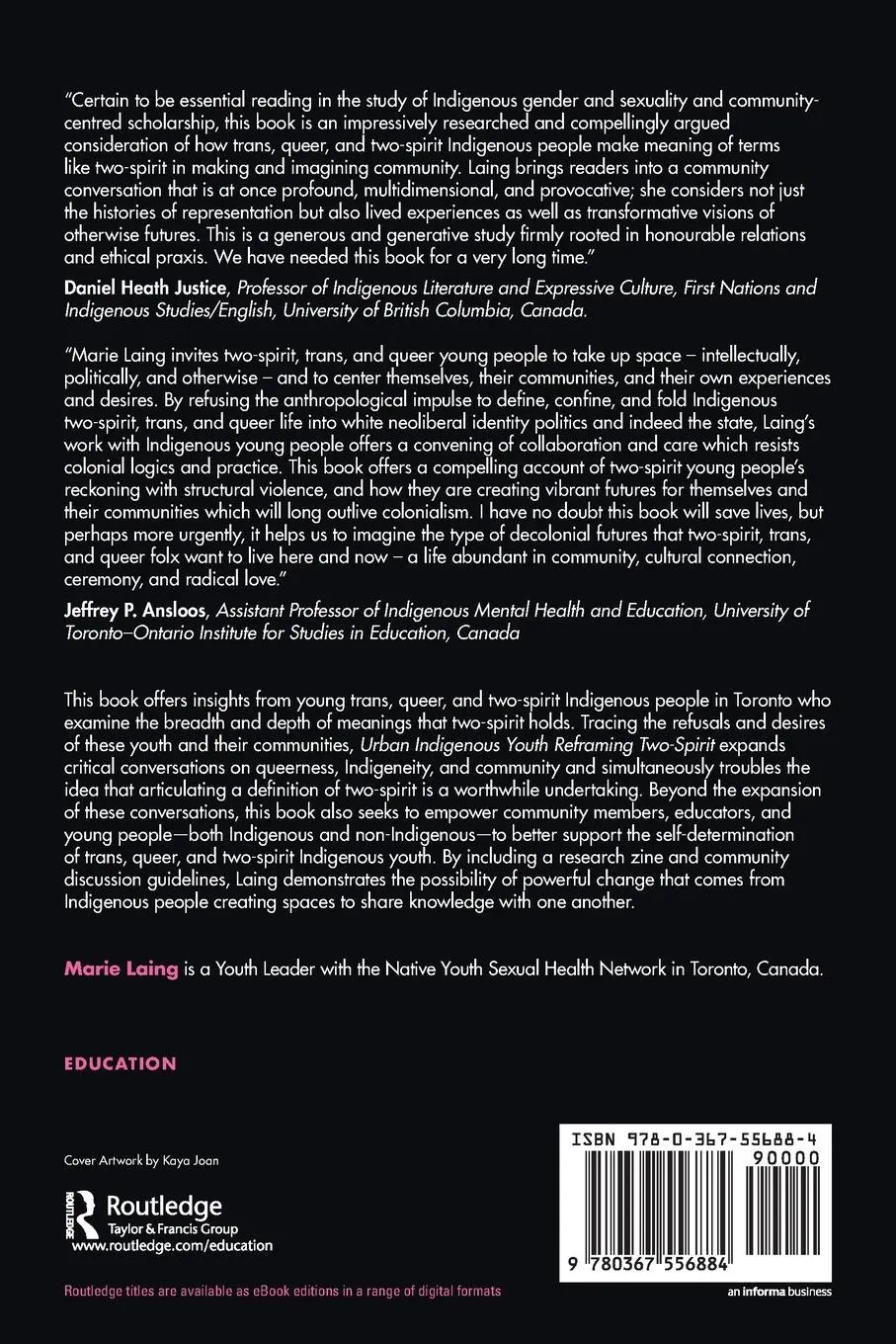 Rückseite: 9780367556884 | Urban Indigenous Youth Reframing Two-Spirit | Marie Laing | Buch