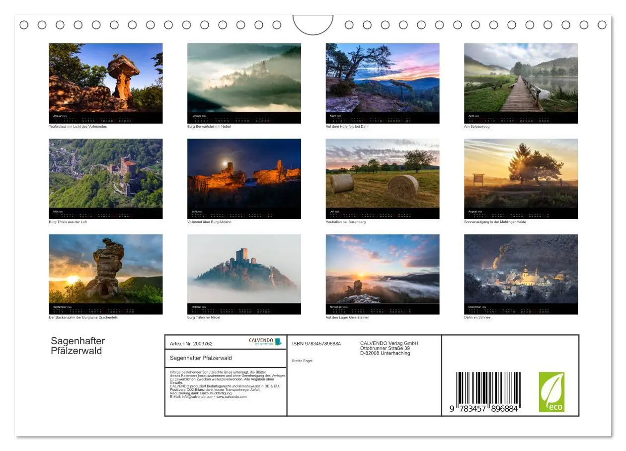 Bild: 9783457896884 | Sagenhafter Pfälzerwald (Wandkalender 2026 DIN A4 quer), CALVENDO...