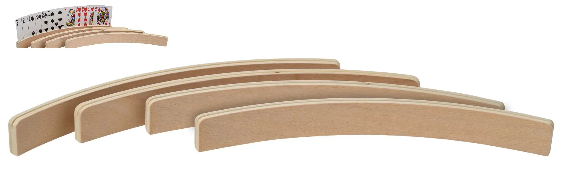Cover: 4014156066984 | Philos 6698 - Spielkartenhalter aus Holz, 35 cm, 4er Set, ohne...
