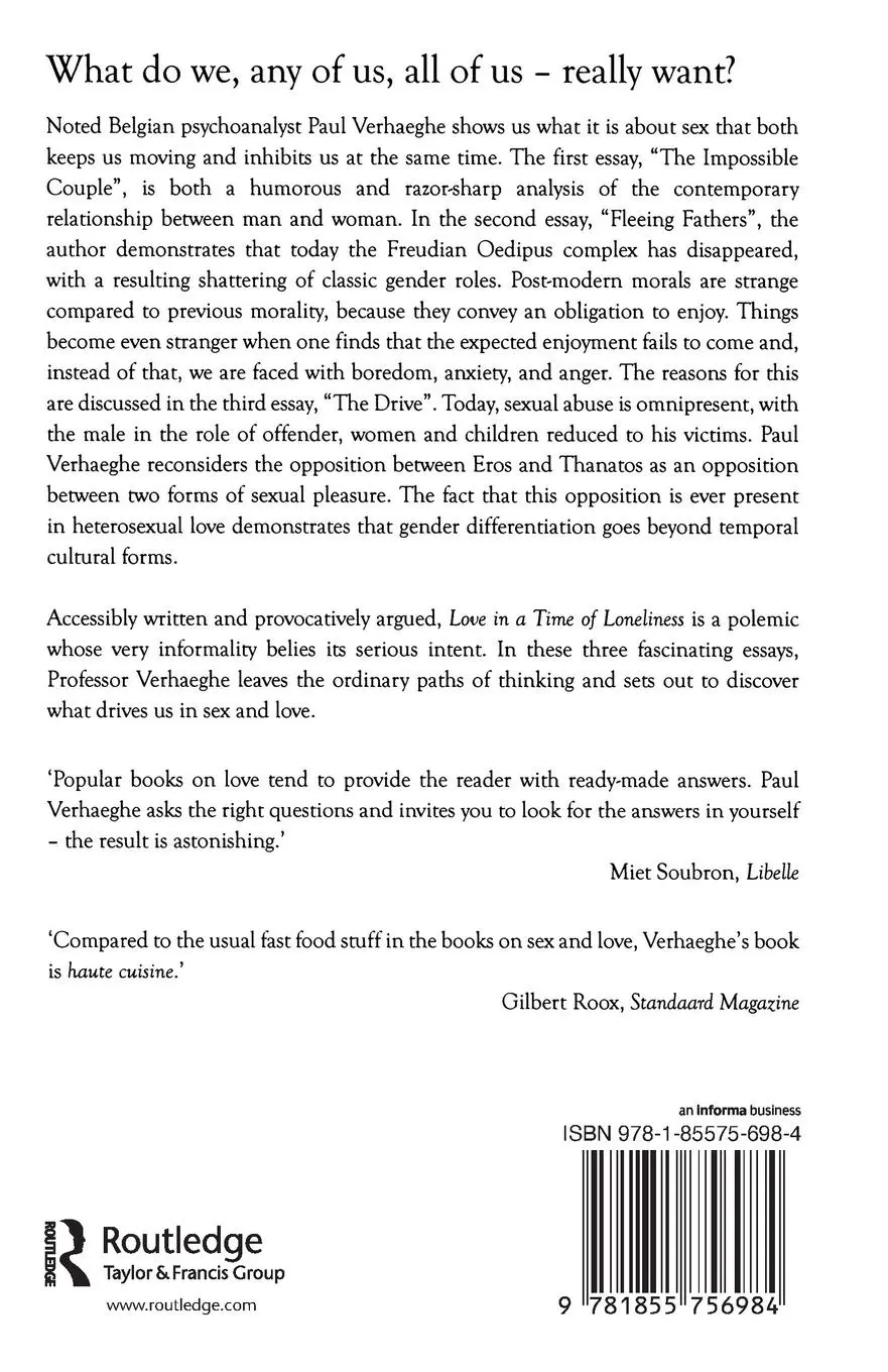 Rückseite: 9781855756984 | Love in a Time of Loneliness | Paul Verhaeghe | Taschenbuch | Englisch